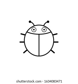 Blank ladybird outline icon. Clipart image isolated on white background