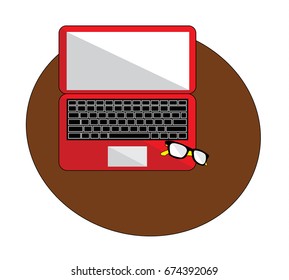 blank laptop illustration, flat design