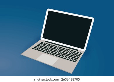 Blank Laptop mockup isolated on a blue background, vector illustration design