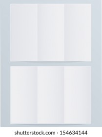 Blank layout triple brochure with stripes. 