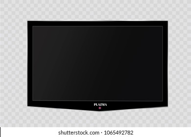 A blank LCD screen, plasma displays or TV to your design.computer monitor or black photo frame isolated on a transparent background.
