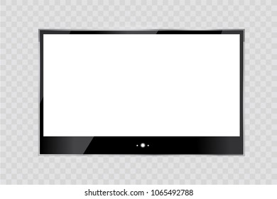 A blank LCD screen, plasma displays or TV to your design.computer monitor or black photo frame isolated on a transparent background.