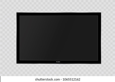 A blank LCD screen, plasma displays or TV to your design.computer monitor or black photo frame isolated on a transparent background.