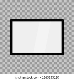 A blank LCD screen, plasma displays or TV to your design.computer monitor or black photo frame isolated on a transparent background.