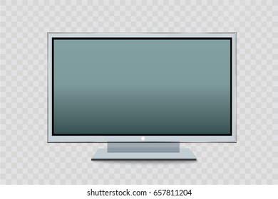 A blank LCD screen, plasma displays or TV to your design.computer monitor or black photo frame isolated on a transparent background.
