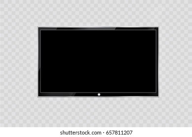 A blank LCD screen, plasma displays or TV to your design.computer monitor or black photo frame isolated on a transparent background.