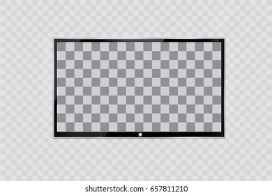 A blank LCD screen, plasma displays or TV to your design.computer monitor or black photo frame isolated on a transparent background.