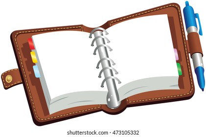 Blank leather bound diary.