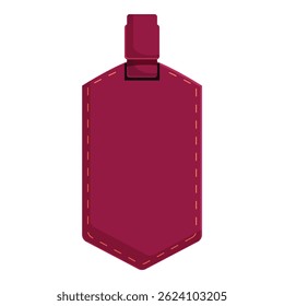 Blank leather luggage tag hanging, perfect for adding a personal touch to your travel essentials