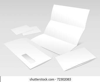 Blank Letter, Envelope, Business Cards and Booklet. Design Template for Corporate ID Presentation. Vector Illustration (EPS v.8.0)