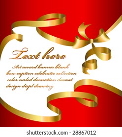 Blank letter with gold ribbon decoration. vector