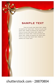 Blank letter with gold tape.  Vector illustration.