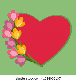 blank, letter love, frame valentine's day, background, note, message, heart, shape, form, format, flowers bouquet, bouquet, flowers, pink, tulips, spring, petals, congratulation, gift, presen