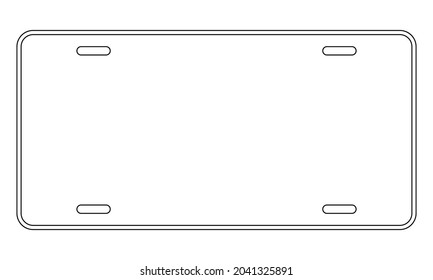 Blank License Plate Template. Clipart Image