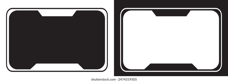 Blank license plate template. Clipart image. isolated on white and black background. 