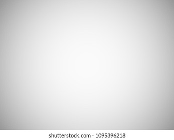Blank light grey blurred background with radial gradient. Studio room backdrop. Vector vignette photo effect. White gray empty template gradient illustration