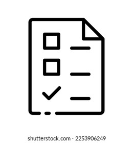 Blank line icon. Document, voting, elections, agreement, diplomat, declaration, peace, signature, protocol, order, form, pencil, statement, guarantee. business concept. Vector black line icon