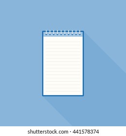 blank line notebook paper icon template, flat design