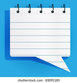 Blank lined notebook can use as bubble speech