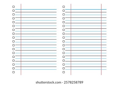 Blank lined notebook paper icon.