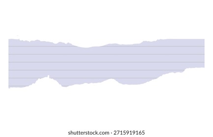Papel de cuaderno de papel forrado en blanco con revelación de papel desgarrado. Composición mínima que muestra líneas Horizontales de persianas con una abertura rasgada en forma de papel en la parte inferior, ideal para diseños y diseños creativos 