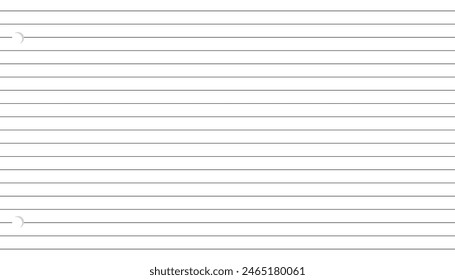 Blank lined paper, spiral notepad, abstract striped background with horizontal lines notebook paper, grid paper background