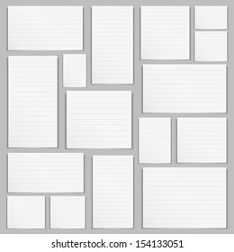 Blank lined paper, vector eps10 illustration