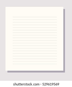 blank lined paper, vector illustration