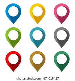 Blank Location Point Vector Set Illustration Design. Vector EPS 10.