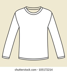 Blank long-sleeved T-shirt template