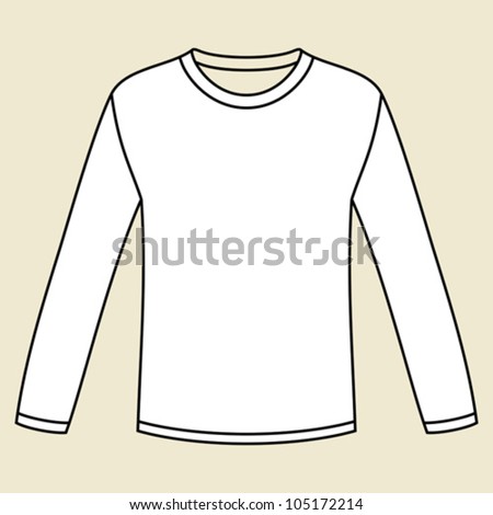 Blank Longsleeved Tshirt Template Stock Vector (Royalty Free) 105172214 ...