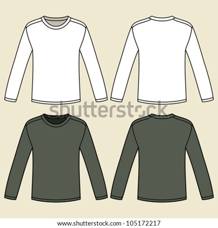 Blank Longsleeved Tshirts Template Stock Vector (Royalty Free ...