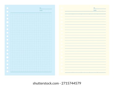 Papel de hoja suelta en blanco (forrado, papel de gráfico)