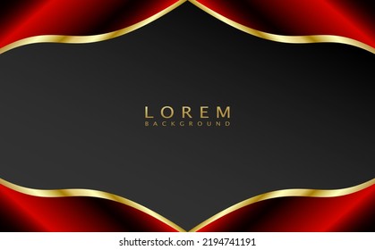 Blank Lower Third Title Graphic, Abstract Red And Gold Ribbons Background