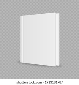 Blank Magazine Or Book Cover, Brochure Booklet. Cover Brochure Mockup, White Soft Surface, Catalog Or Tutorial. Blank Vertical Book Cover Template With Pages In Front. Vector Illustration.