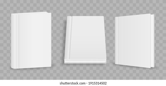 Blank magazine cover, book, booklet, brochure. Blank vertical book cover template with pages in front. Cover brochure mockup, white soft surface, catalog magazine tutorial. Vector illustration.