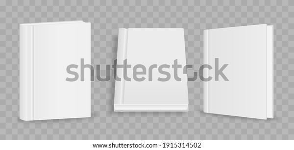Blank magazine cover, book, booklet,
brochure. Blank vertical book cover template with pages in front.
Cover brochure mockup, white soft surface, catalog magazine
tutorial. Vector
illustration.