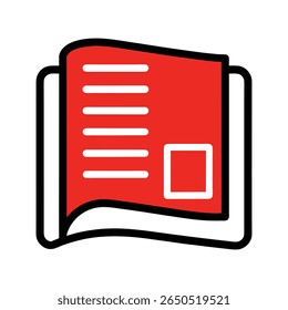 Blank Magazine Cover Icon for Print Media and News Layout