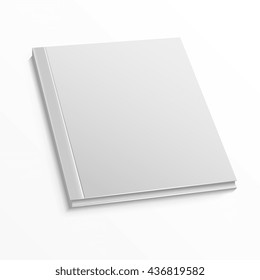 Plantilla de portada de revista en blanco. Tragamonedas para libro o revista, maqueta en blanco con portada dura para catálogo y folleto. Ilustración del vector hacia arriba