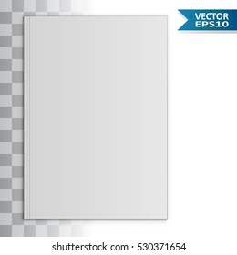 Blank magazine front page vector template with shadow effect. EPS10 file with transparency.