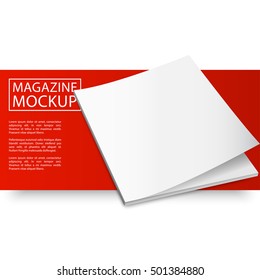 Blank magazine mockup template. Closed magazine mockup. Red Line series mockup. Realistic mockup vector EPS10 illustration.