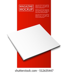 Blank magazine mockup template. Closed magazine. Red Line series. Realistic vector EPS10 illustration.