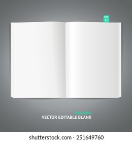 Blank magazine template isolated on gray background