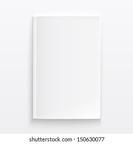 Blank magazine template on light background with soft shadows. Vector illustration. EPS10.