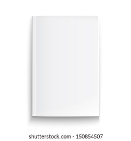 Blank magazine template on white background with soft shadows. Vector illustration. EPS10.