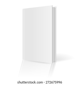 Blank magazine template on white background with soft shadows and a mirror image. Vector illustration. EPS10.
