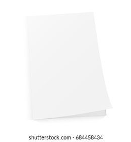 Blank magazine template on white background with soft shadows. Vector illustration. EPS 10.