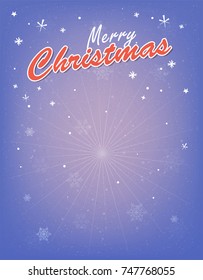 Blank magic purple snowy background for retro poster.