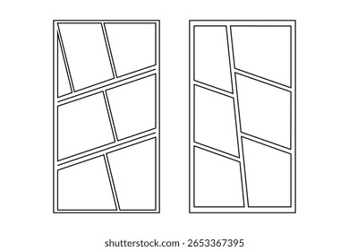 Blank manga comic layout templates collage grid storyboard frames for graphic art, photo album, and abstract story design.