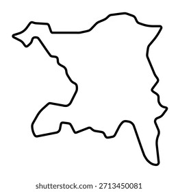 Leere Karte von Aargau einzeln auf weißem Hintergrund. Vektorgrafik